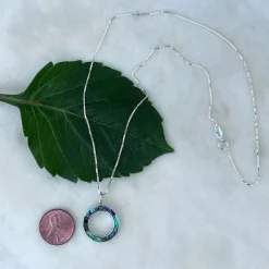 Clearance Abalone Inlay Circle Necklace Necklaces