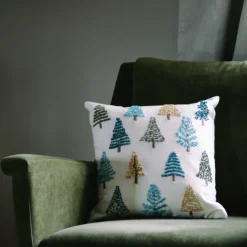 Best Alpine Trees Embroidered Pillow Pillows