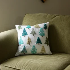 Best Alpine Trees Embroidered Pillow Pillows