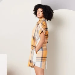 Clearance Amaris Dress Apricot Plaid Women Women’s Sale | Dresses