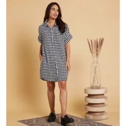 Hot Amaris Dress Black Houndstooth Women Dresses | Women’s Sale