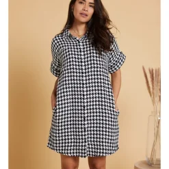 Hot Amaris Dress Black Houndstooth Women Dresses | Women’s Sale