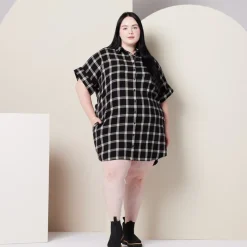 Sale Amaris Dress Black/Taupe Plaid Women Women’s Sale | Dresses