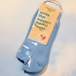 New Ankle Socks that Support Mental Health Floating Clouds Socks