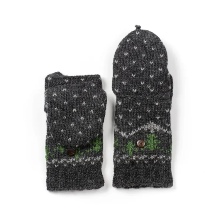 Hot Appalachian Men’s Convertible Mittens Black Knitwear