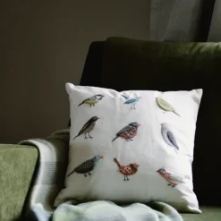 Fashion Aviary Bird Cream Pillow Pillows