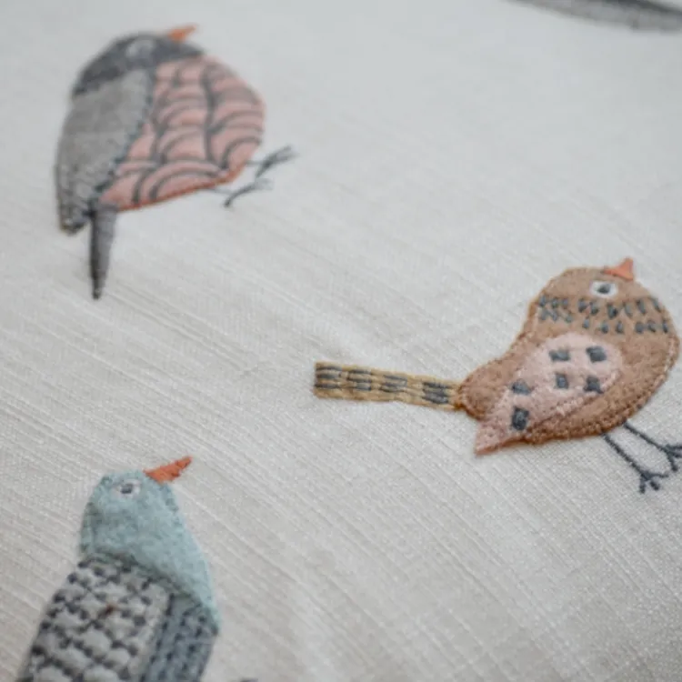 Fashion Aviary Bird Cream Pillow Pillows