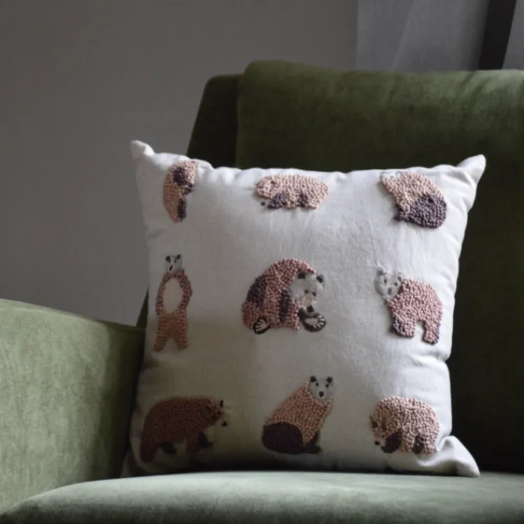 Hot Bear Necessities Embroidered Pillow Pillows