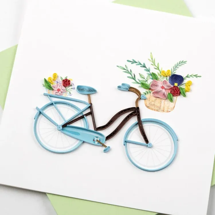 Outlet Bicycle & Flower Basket Quilling Card Frame It!