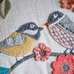 New Bird Flock Multi Embroidered Pillow 12″ x 20″ Pillows