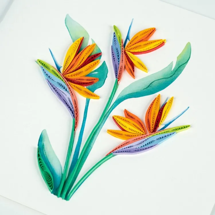Clearance Bird of Paradise Quilling Card Bird & Flower Cards