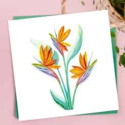 Clearance Bird of Paradise Quilling Card Bird & Flower Cards