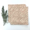Outlet Block Print Organic Cotton Napkins Set/2 – Amber Triangles Linens
