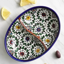 Clearance Blue Floral Divided Ceramic Dish Tabletop | Chef Accessories