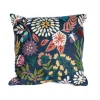 Fashion Botanical 18” Chainstitch Pillow Navy Pillows