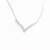 Discount Brilliance V-Bar Chevron Zircon & Platinum Necklace Fight Trafficking | Necklaces