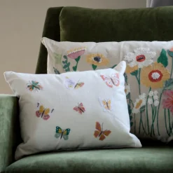 Clearance Butterflies Embroidered Pillow 12″ x 16″ Pillows