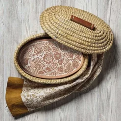 Discount Butterfly Dahlia Lidded Bread Warmer Tabletop | Bread Warmer Baskets