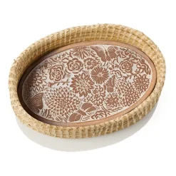 Discount Butterfly Dahlia Lidded Bread Warmer Tabletop | Bread Warmer Baskets