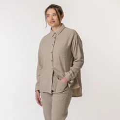 Sale Button Down Shirt Putty Tops & Tunics
