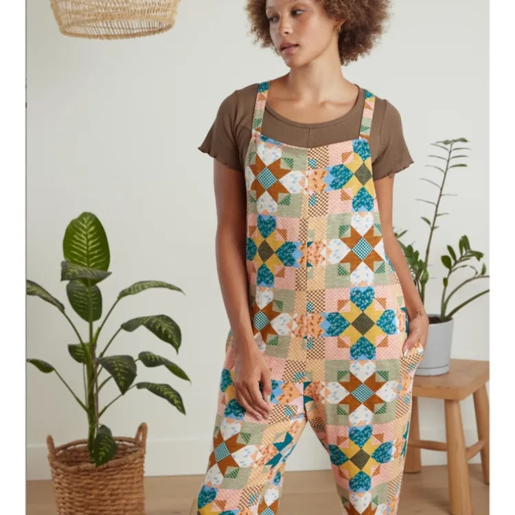 Hot Cadence Overalls Star Quilt Pants & Jumpsuits