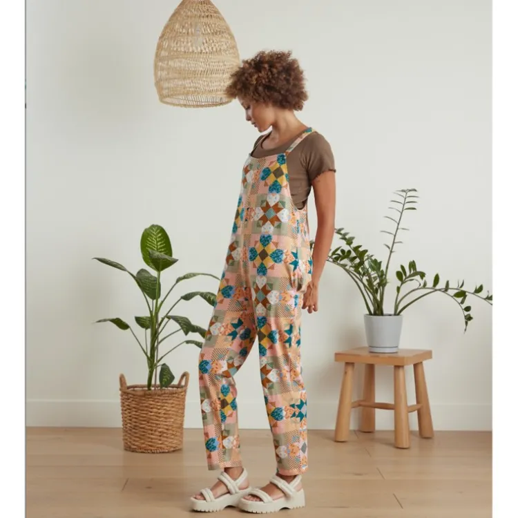 Hot Cadence Overalls Star Quilt Pants & Jumpsuits