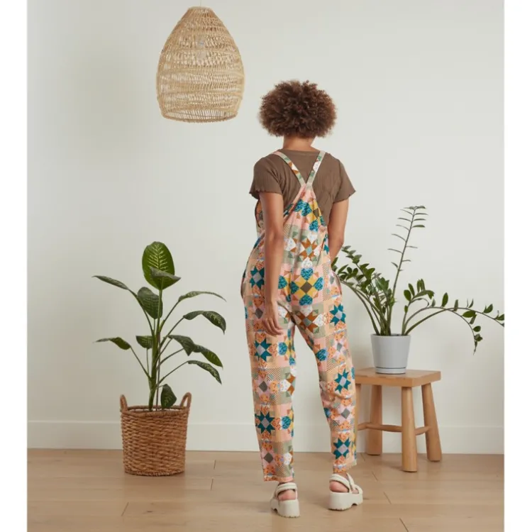 Hot Cadence Overalls Star Quilt Pants & Jumpsuits