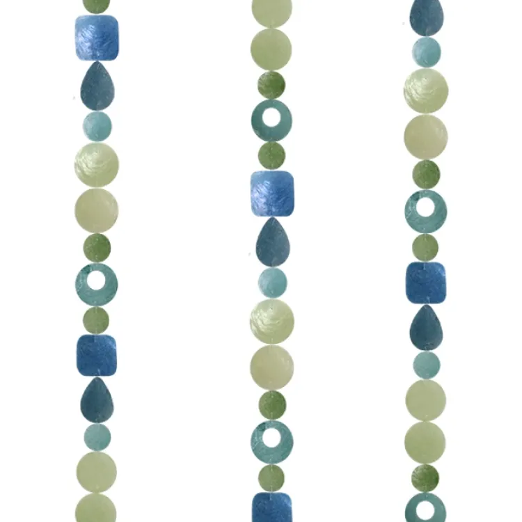 New Capiz Shell Strand – Green and Blue Capiz Wind Chimes