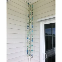 New Capiz Shell Strand – Green and Blue Capiz Wind Chimes