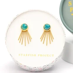Sale Caroline Emperor Stone Stud & Fringe Earrings Fight Trafficking | Earrings