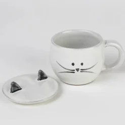 Fashion Cat Tea Mug with Lid Tabletop