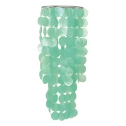 Hot Chandelier Capiz Chime – Turquoise Capiz Wind Chimes