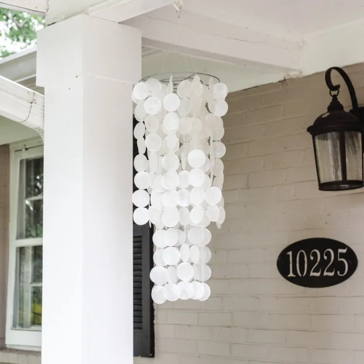Online Chandelier Capiz Chime – White Capiz Wind Chimes