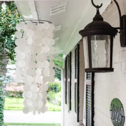 Online Chandelier Capiz Chime – White Capiz Wind Chimes