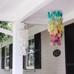 Online Chandelier Capiz Chime – White Capiz Wind Chimes