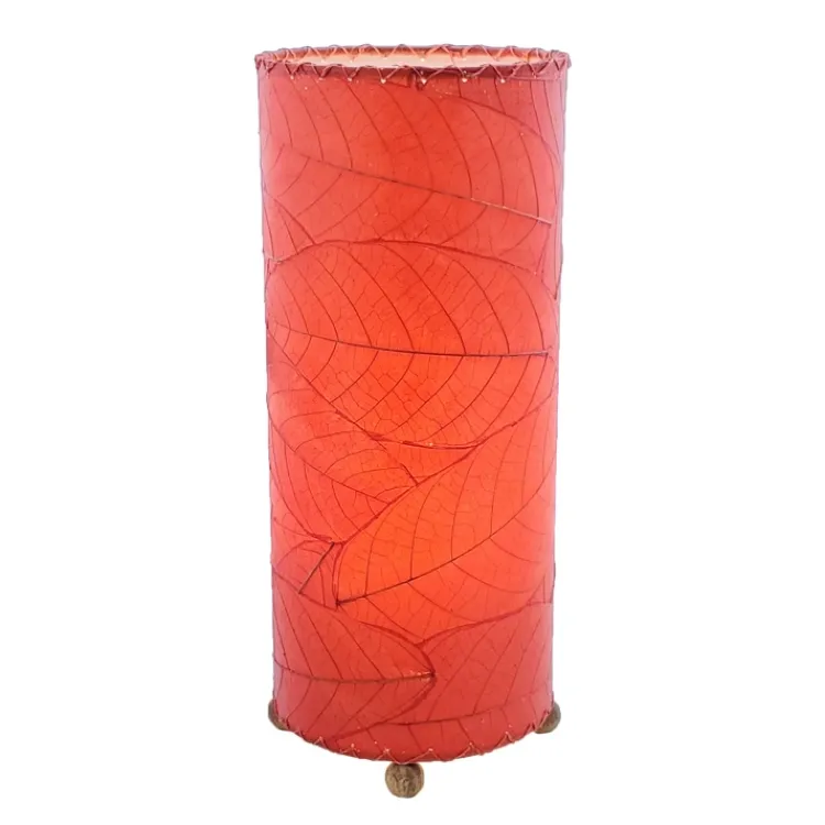 Clearance Cocoa Leaf Cylinder Leaf Lamp – Red Leaf Lamps