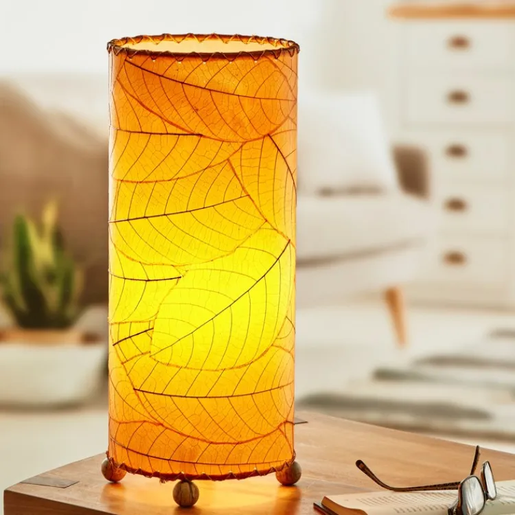 Discount Cocoa Leaf Cylinder Leaf Lamp – Orange Leaf Lamps