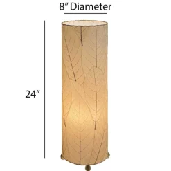 Fashion Cocoa Leaf Cylinder Leaf Lamp 24″ – Natural – preorder for est. ship 7/2025 Leaf Lamps