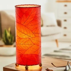 Clearance Cocoa Leaf Cylinder Leaf Lamp – Red Leaf Lamps