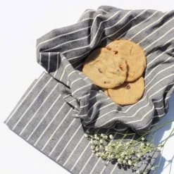 Outlet Cotton Tea Towel Apron Combo – Grey Set/2 Linens | Bread Warmer Baskets