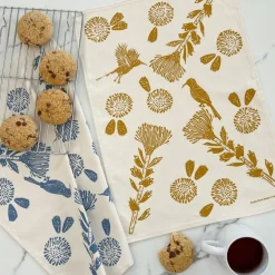Outlet Cotton Tea Towel Sunbird Pearl Gold Chef Accessories | Linens
