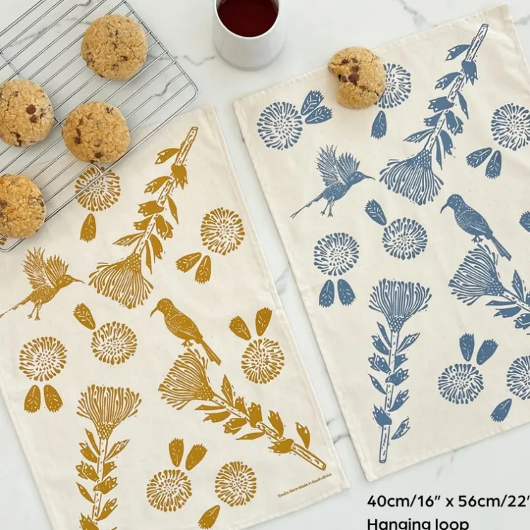 Outlet Cotton Tea Towel Sunbird Pearl Gold Chef Accessories | Linens