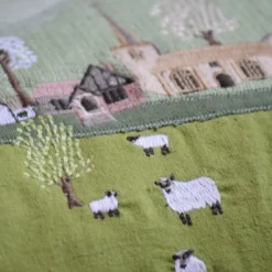 Clearance Countryside Scene Embroidered Pillow Pillows
