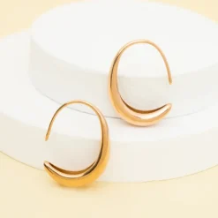 Best Crescent Moon Thread Drop Earrings Rose Gold Fight Trafficking | Earrings