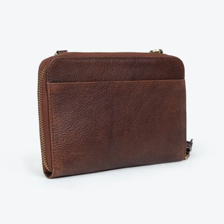 Clearance Crossbody Wallet Brown Leather Bags