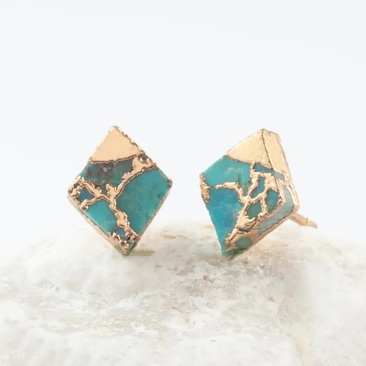 Fashion Desert Bloom Diamond Turquoise Studs Fight Trafficking | Earrings