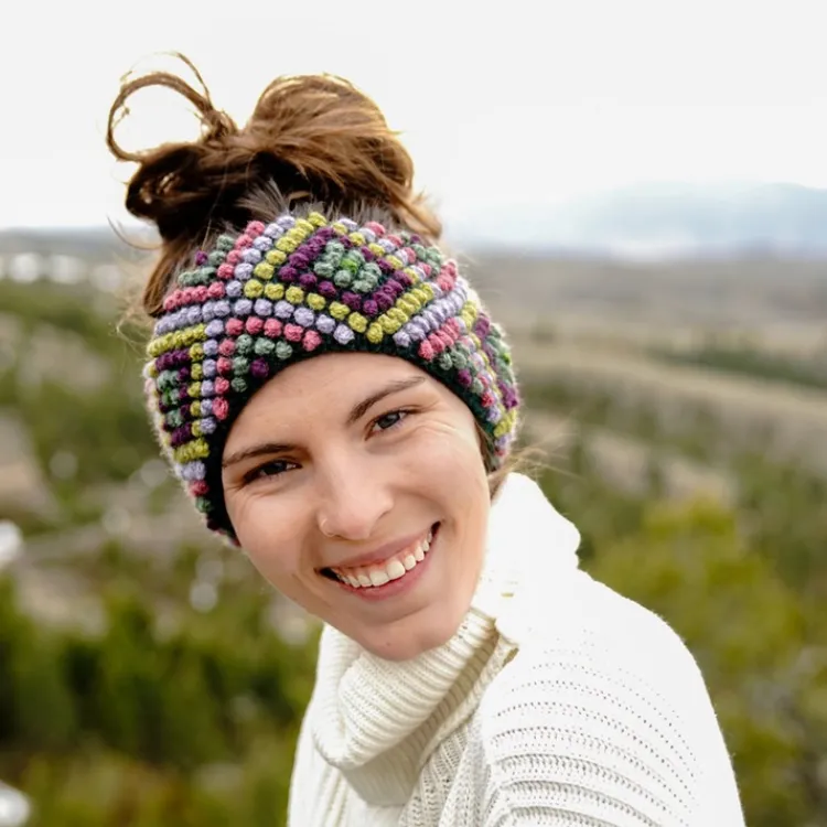 New Diamond Earwarmer Aqua Knitwear