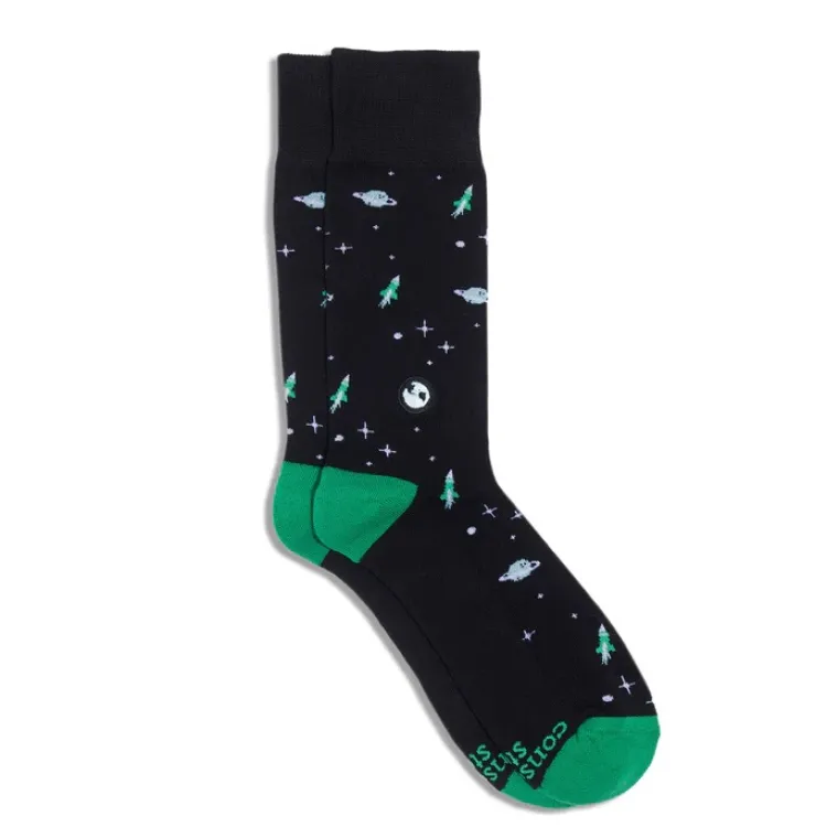 Fashion Discovery Socks that Protect Our Planet Black Galaxy Socks