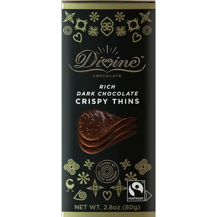 Outlet Divine Dark Chocolate Crispy Thins Food