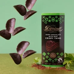 Online Divine Dark Chocolate with Mint Crispy Thins Food